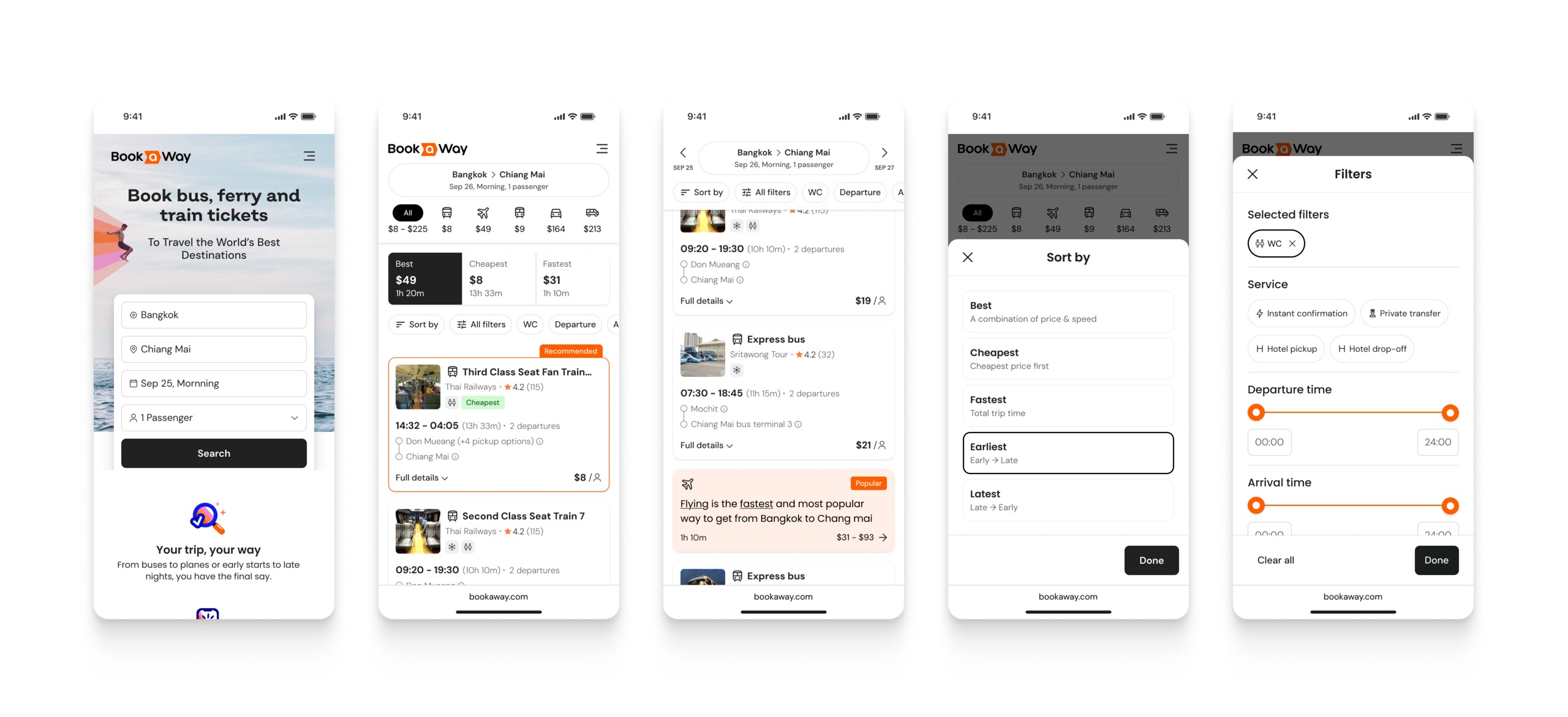 Bookaway search vision — option A