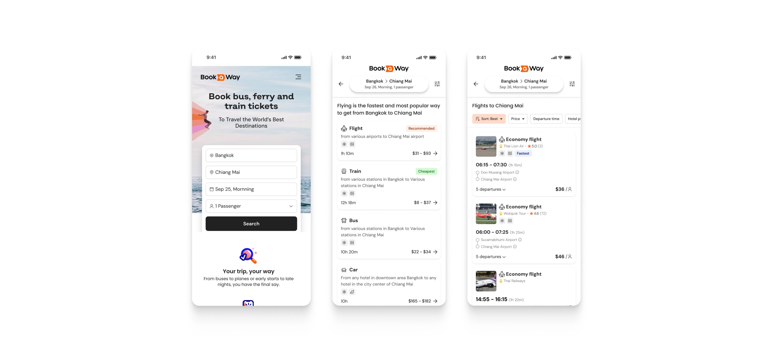 Bookaway search vision — option B