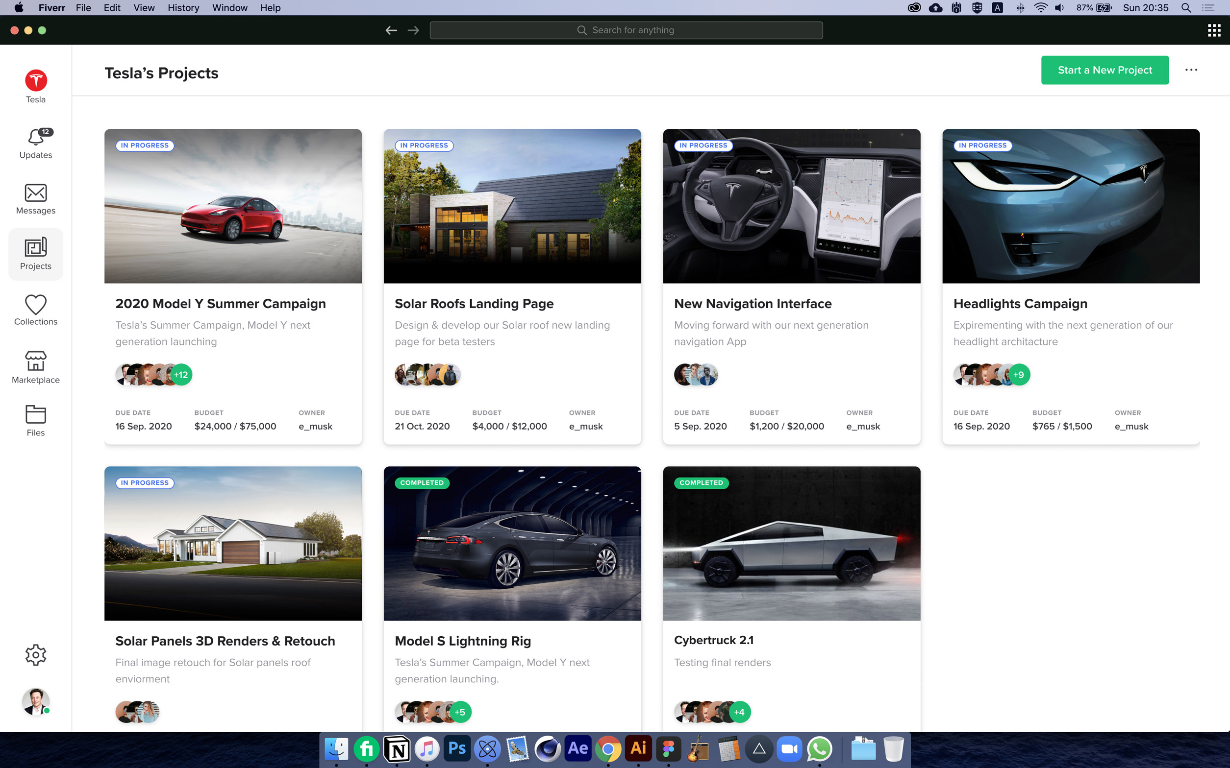 Fiverr Business app — freelancer discovery