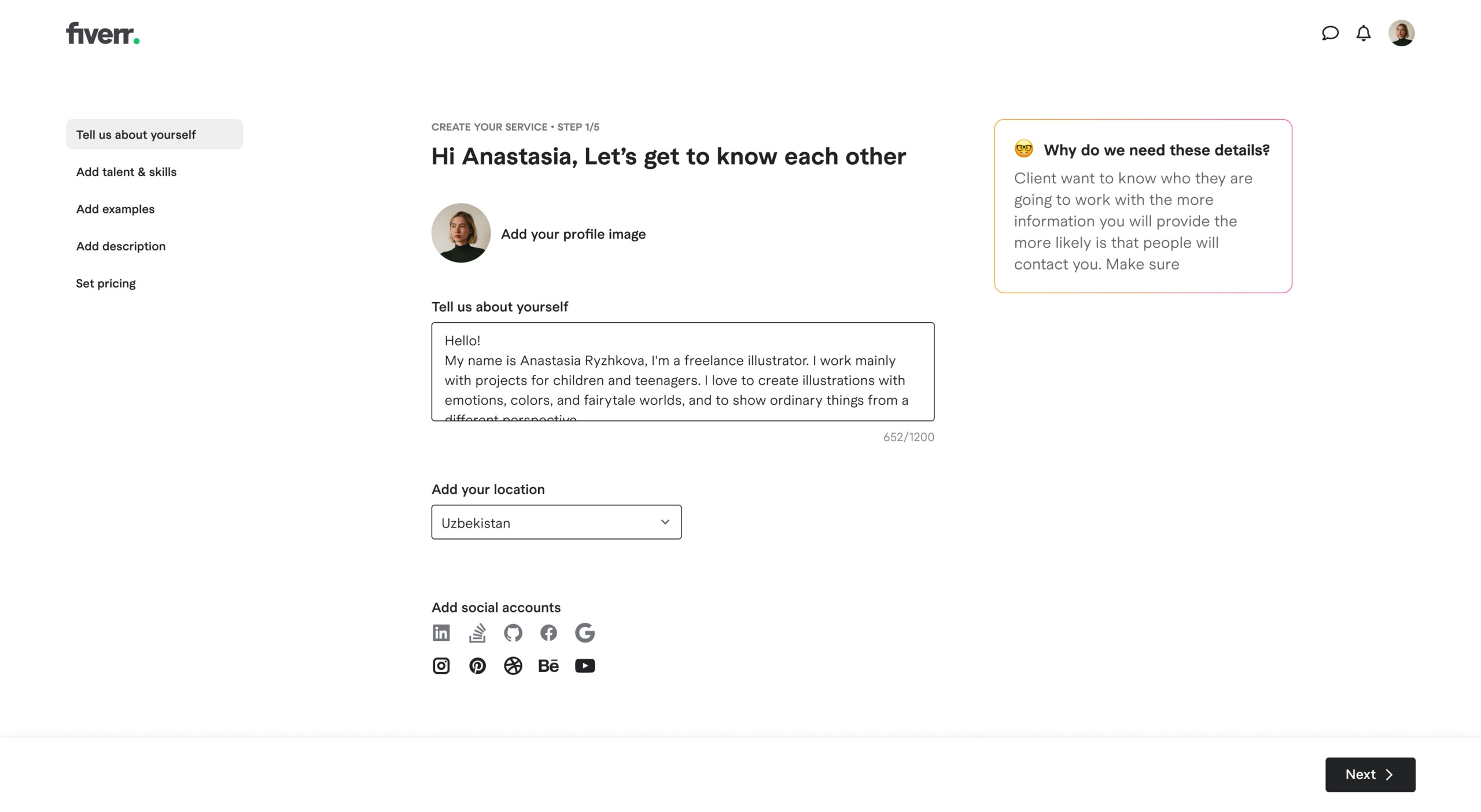 The Freelancer — step 1: introduce yourself
