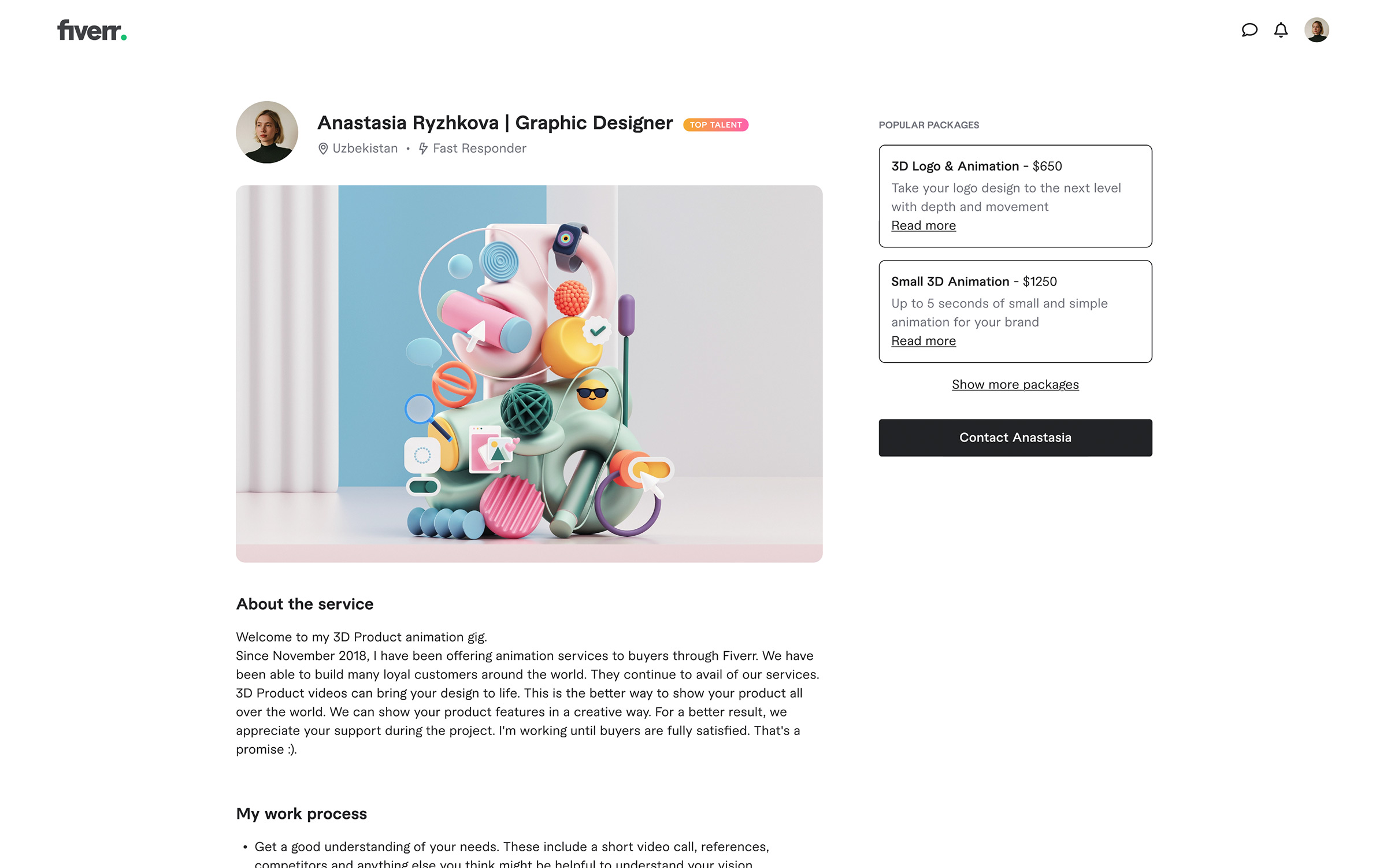 The Freelancer — resulting seller profile and service offering