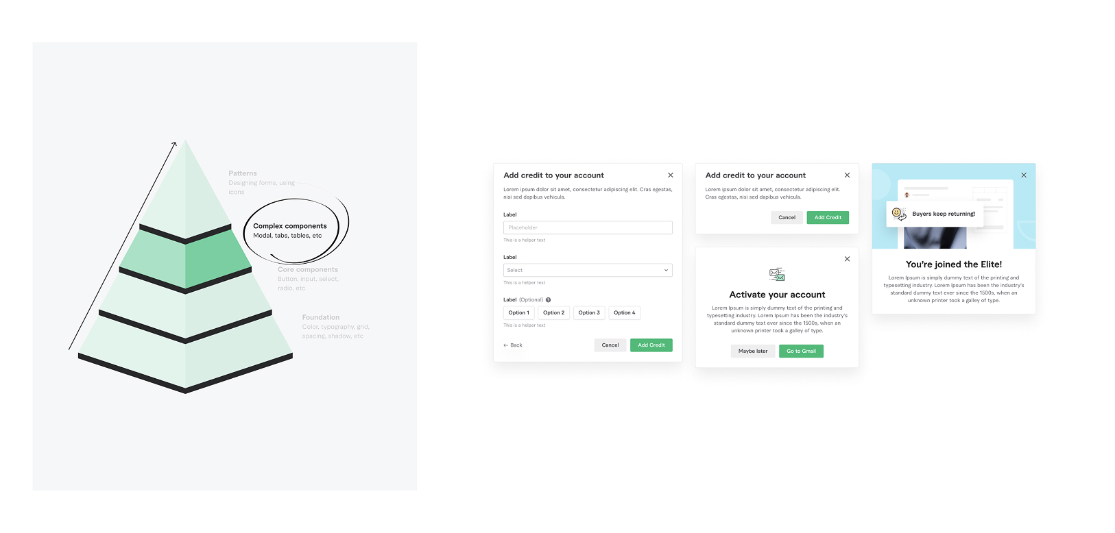 Penta — Complex components: modals and forms in real product context