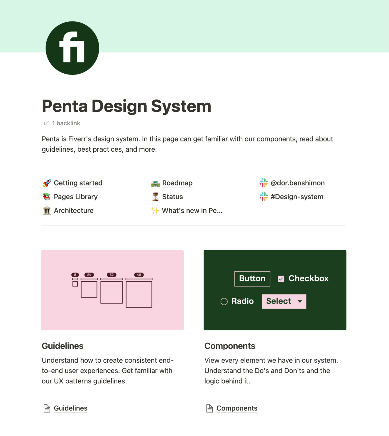 Penta design system documentation